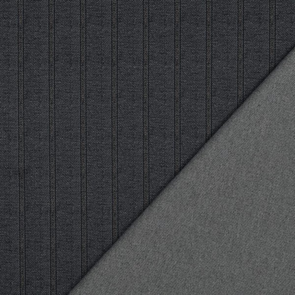 Viskose Jersey Punta - Herringbone - blaugrau/senf
