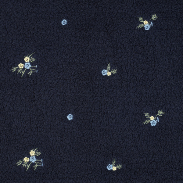 Teddy Plüsch - bestickt - Holda Flower - navy