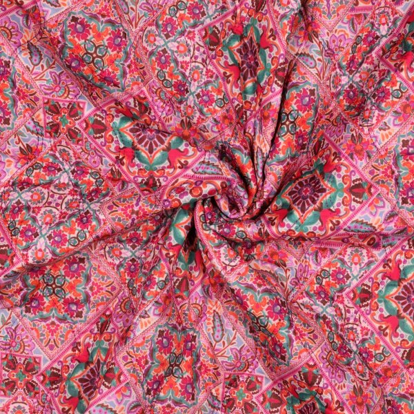 Doubleface Baumwollstepper - Nehama - rosa/orange