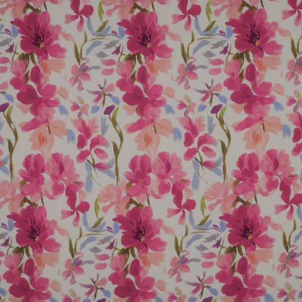 Viskose mit LENZING™ ECOVERO™ Fasern - Petalia Flowers - ecru/fuchsia