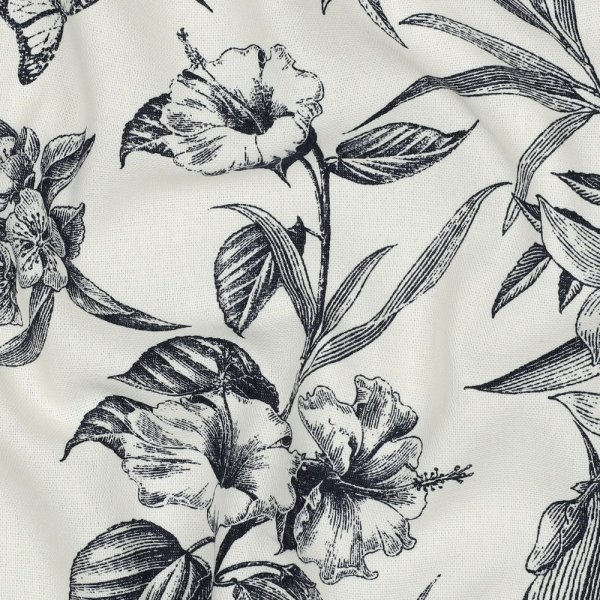 Viskose Leinen - Elowen - ecru/navy