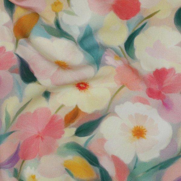 Viskose - Viana Flowers - multicolor pastell