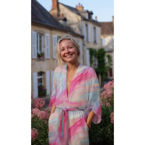 Viskosesatin - Cascada - multicolor