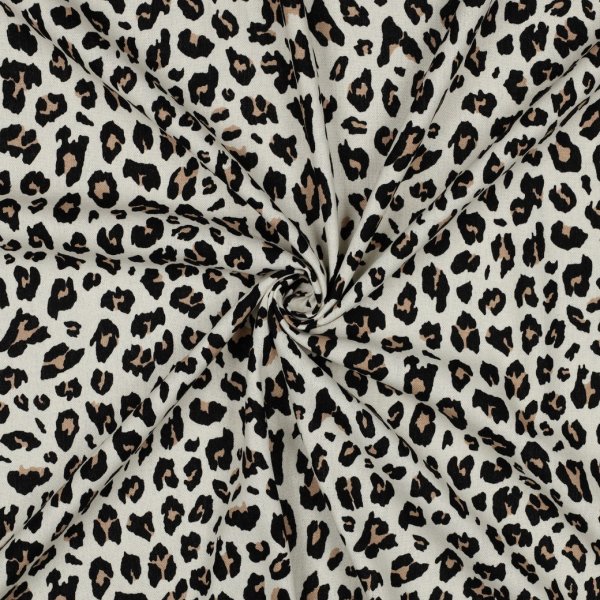 Viskose Leinen - Lando Leo - ecru/schwarz/beige