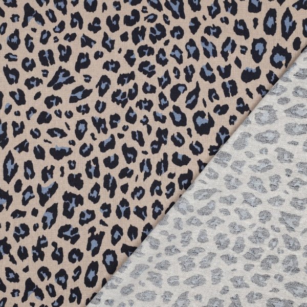 Viskose Leinen - Lando Leo - beige/blau/hellblau