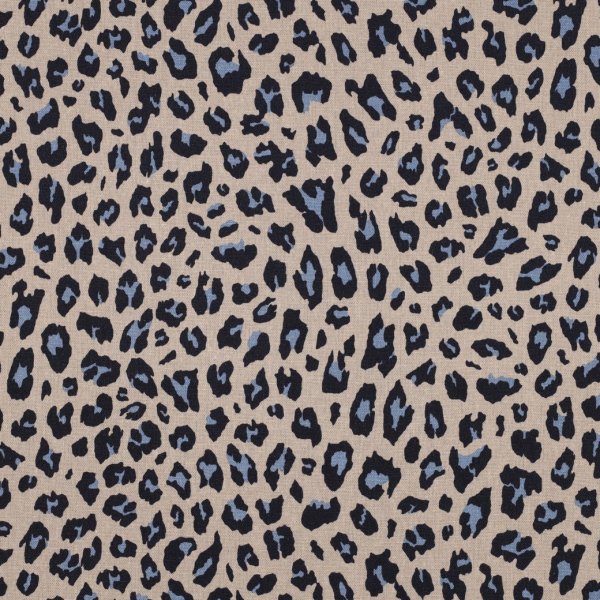 Viskose Leinen - Lando Leo - beige/blau/hellblau