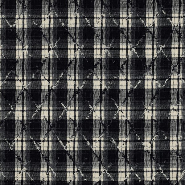 Light Denim Twill - Tangle Check - marine/ecru