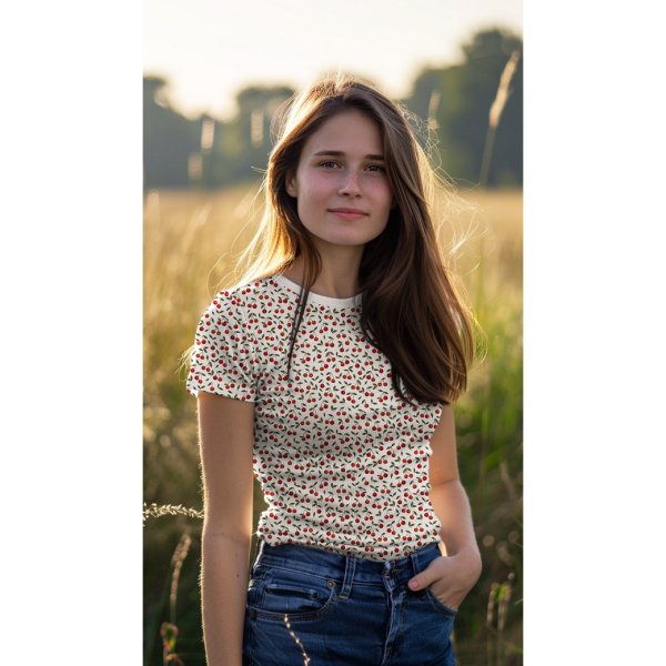 Ripp Jersey - Cherry - ecru/red