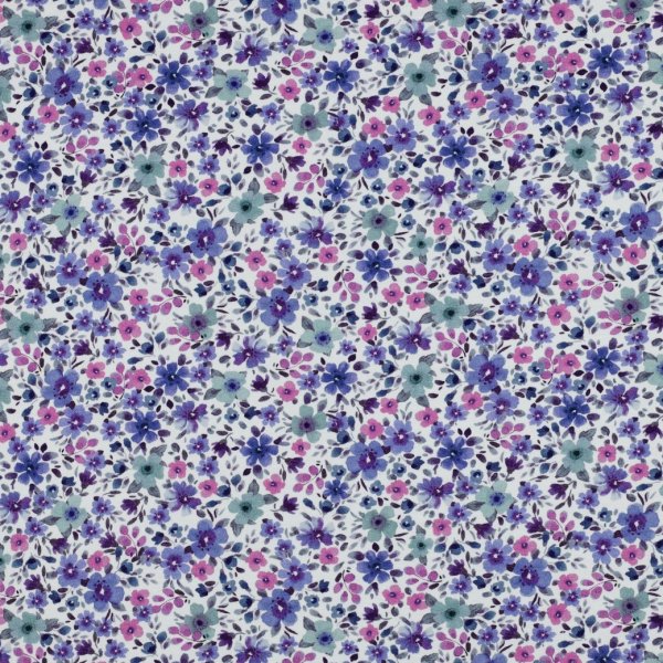 Jersey - Big Fiora Flowers - mint/lila/rosa/ecru