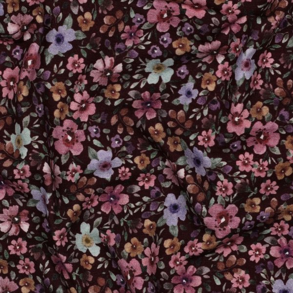Jersey - Big Fiora Flowers - rosa/lila/mint/bordeaux