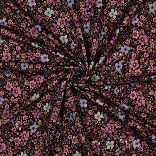 Jersey - Big Fiora Flowers - rosa/lila/mint/bordeaux