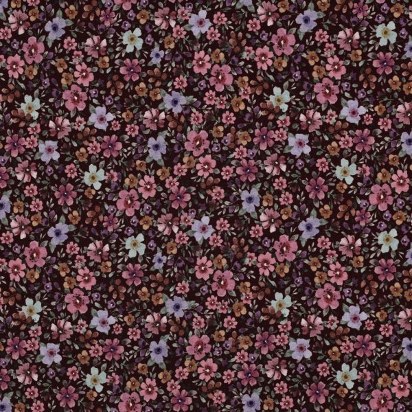 Jersey - Big Fiora Flowers - rosa/lila/mint/bordeaux
