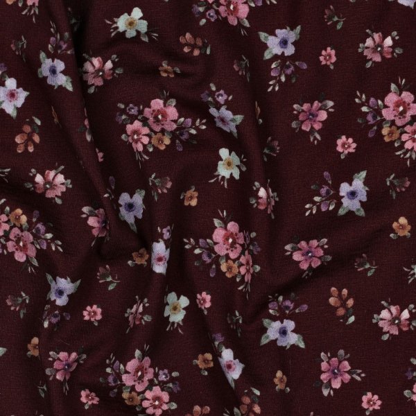 Jersey - Small Valeria Flowers - rosa/lila/mint/bordeaux