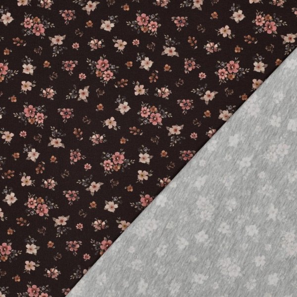 Jersey - Small Valeria Flowers - nude/khaki/rost/braun