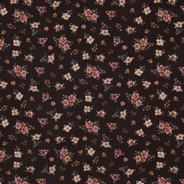 Jersey - Small Valeria Flowers - nude/khaki/rost/braun