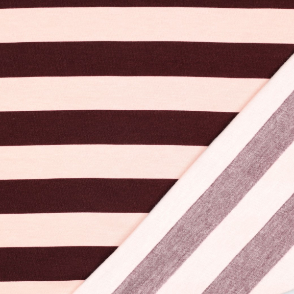 Soft Sweat - Meiko Stripes - bordeaux/zartrosa