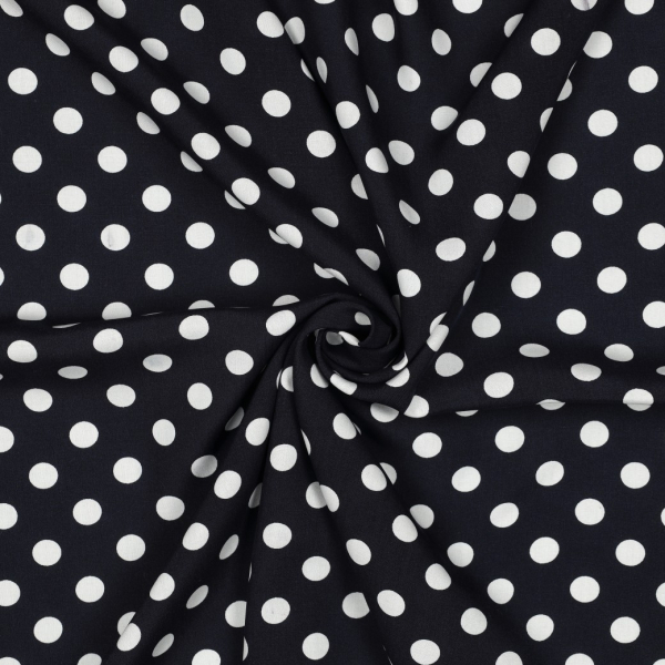 Viskose - Selda Dots - navy/weiß