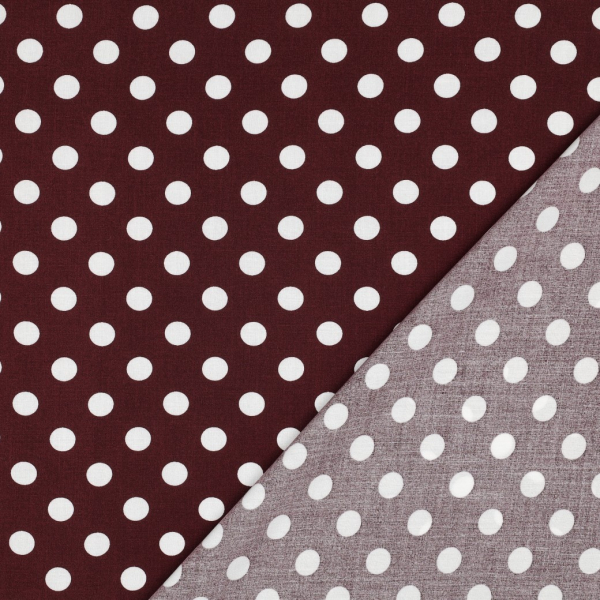 Viskose - Selda Dots - bordeaux/weiß