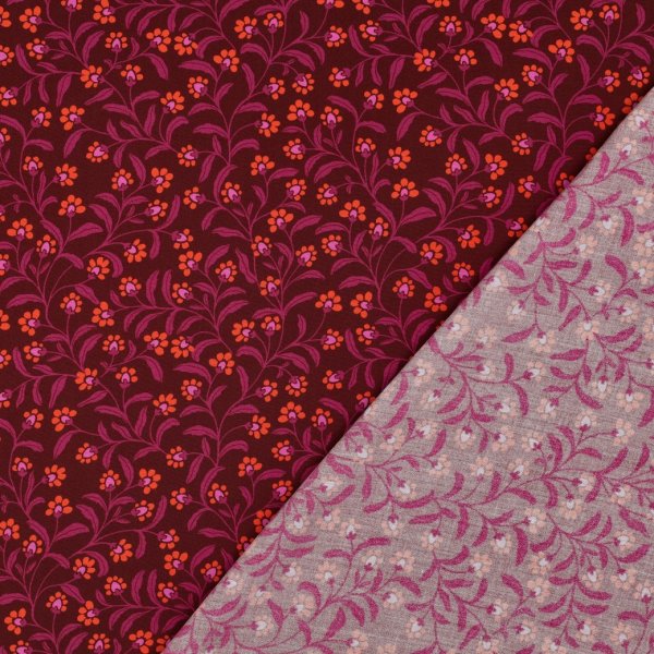 Viskose - Polina Flowers - burgund