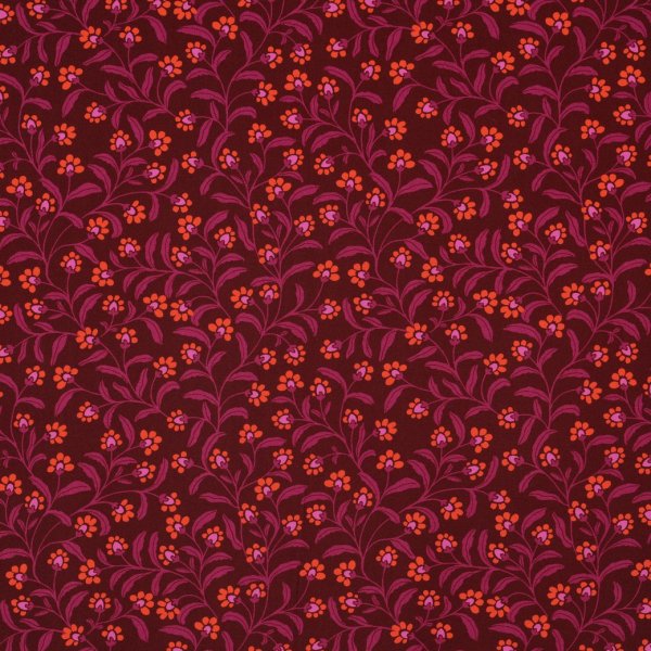 Viskose - Polina Flowers - burgund