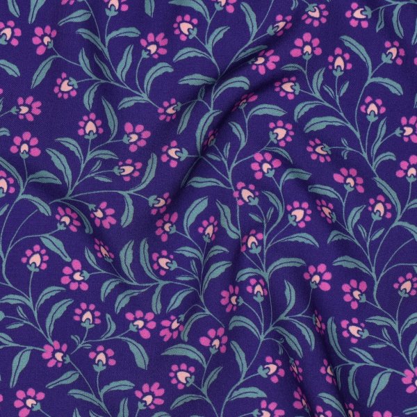 Viskose - Polina Flowers - blau
