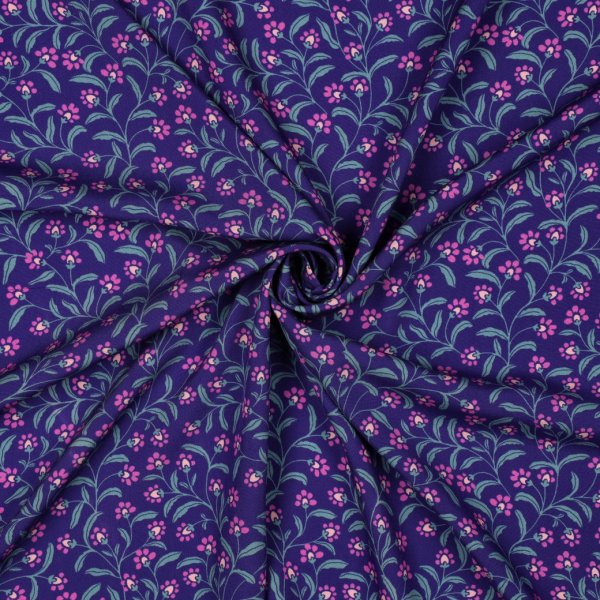 Viskose - Polina Flowers - blau