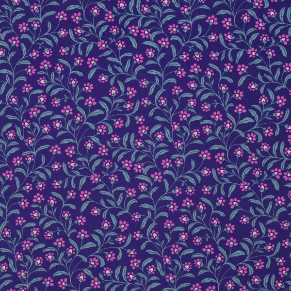 Viskose - Polina Flowers - blau