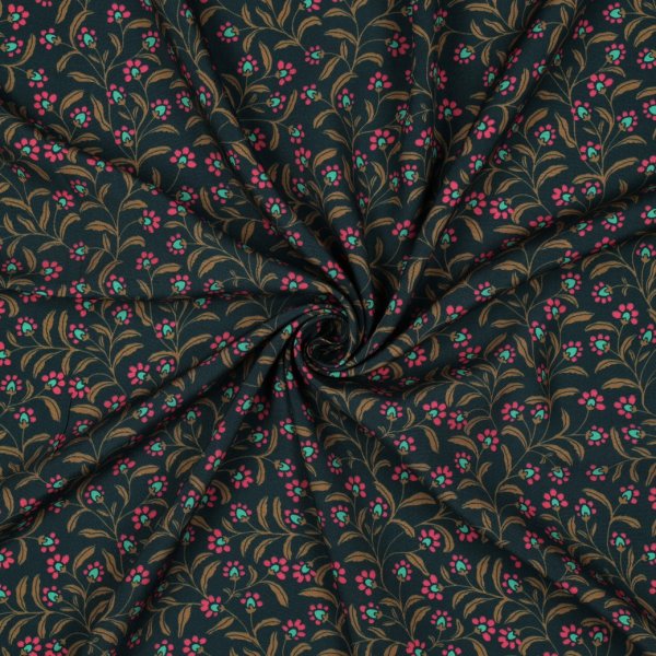 Viskose - Polina Flowers - grün