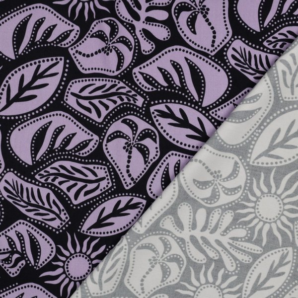 Viskose Stretch - Isla - dunkelblau/flieder