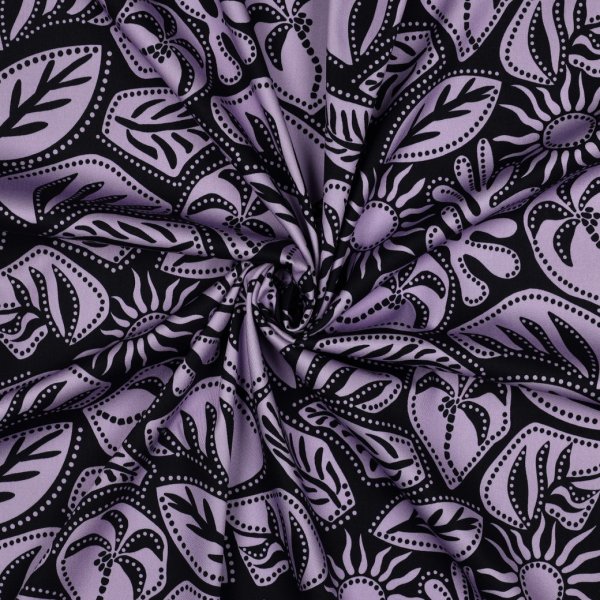 Viskose Stretch - Isla - dunkelblau/flieder