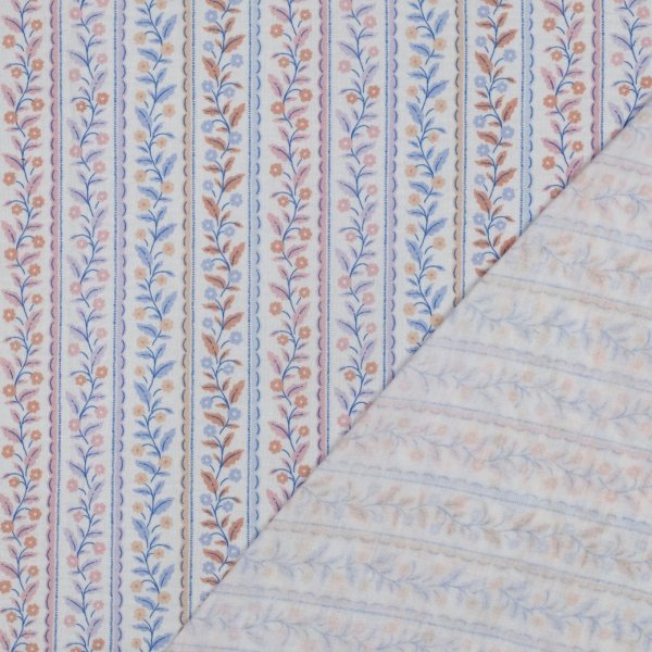 Bio Musselin - Amadea - weiß/hellblau