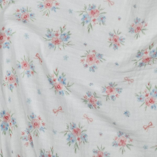 Bio Musselin - Haide Flowers - weiß