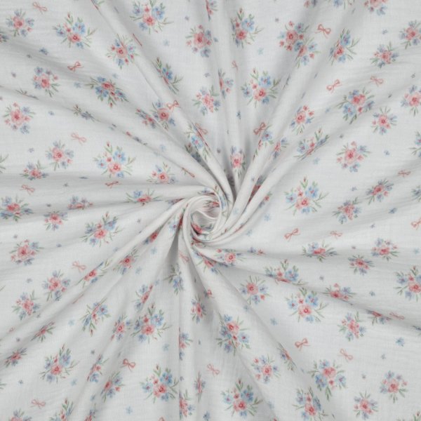 Bio Musselin - Haide Flowers - weiß