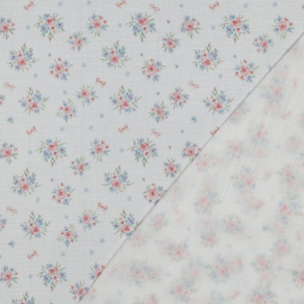 Bio Musselin - Haide Flowers - weiß