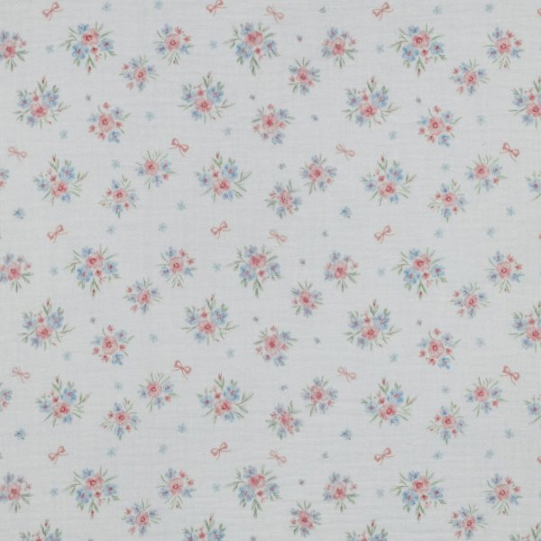 Bio Musselin - Haide Flowers - weiß