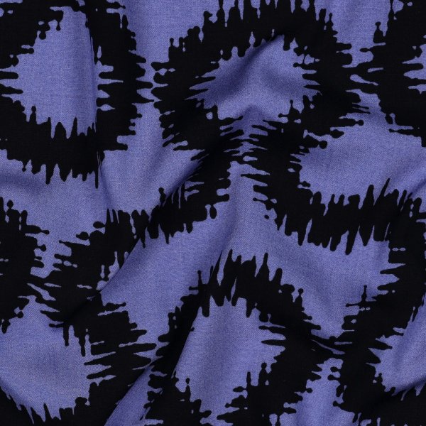 Viskose Stretch - Rhett - blaulila/schwarz