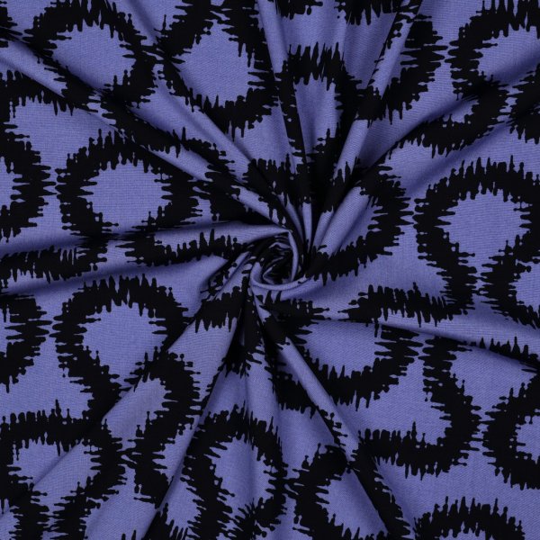 Viskose Stretch - Rhett - blaulila/schwarz