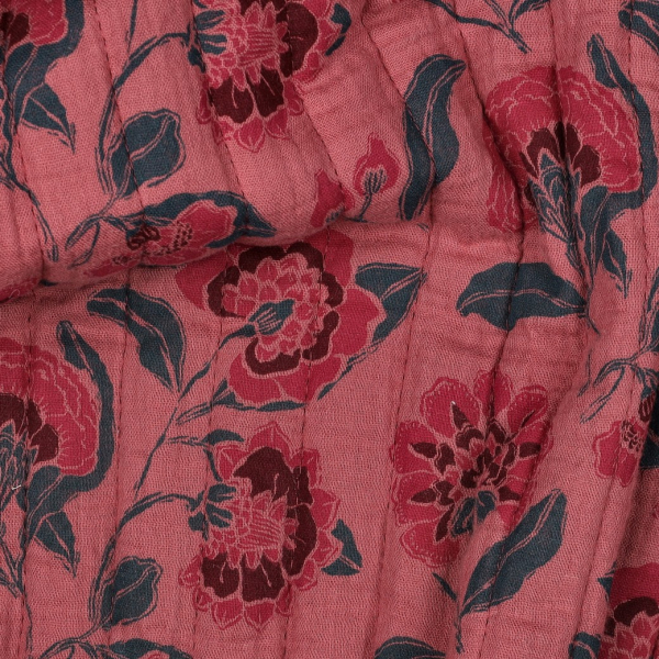 Doubleface Musselinstepper - Cinzia Flower - mauve