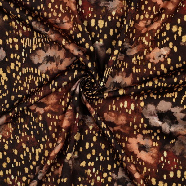 Viskosesatin - matt - Misia Flowers - brown
