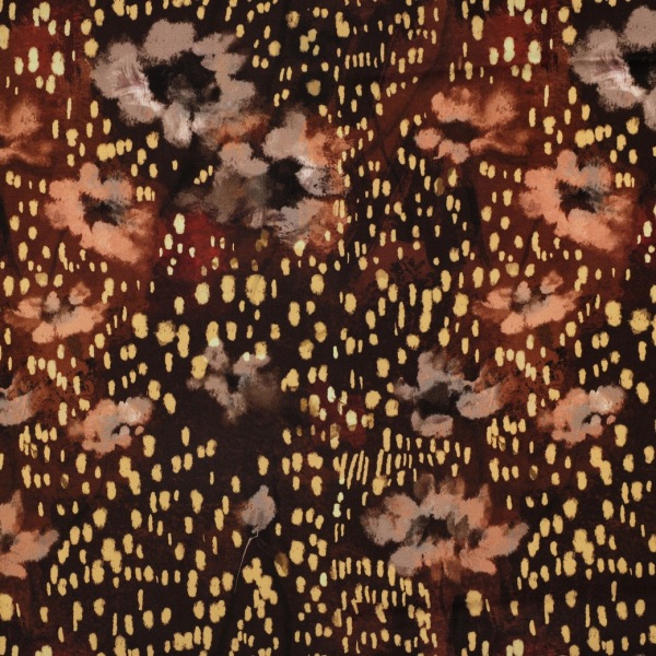 Viskosesatin - matt - Misia Flowers - brown