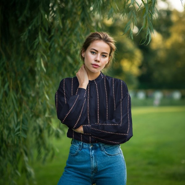 Baumwolle - Lajana - dunkelblau/rosa/orange