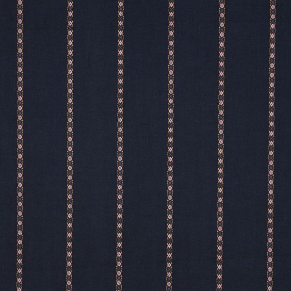 Baumwolle - Lajana - dunkelblau/rosa/orange