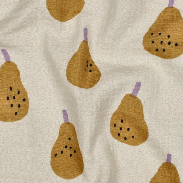 Bio Musselin - Pears - senf/ecru - by Jennifer Bouron