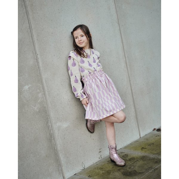 Bio Musselin - Pears - flieder/ecru - by Jennifer Bouron