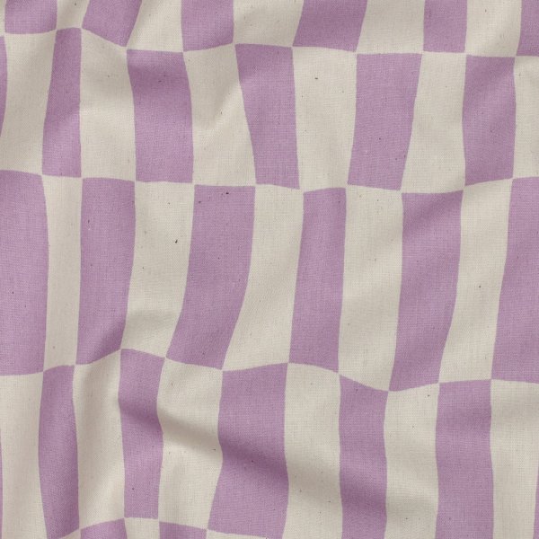 Bio Baumwoll Popeline - Checks - flieder/ecru - by Jennifer Bouron