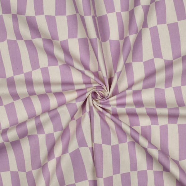 Bio Baumwoll Popeline - Checks - flieder/ecru - by Jennifer Bouron