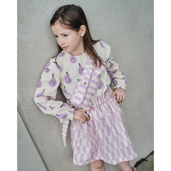 Bio Baumwoll Popeline - Checks - flieder/ecru - by Jennifer Bouron