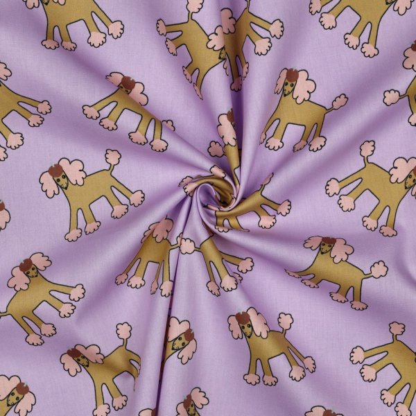 Bio Baumwoll Popeline - Dogs - flieder - by Jennifer Bouron