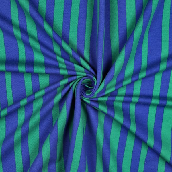 Bio French Terry - Stripes - blau/grün - by Jennifer Bouron