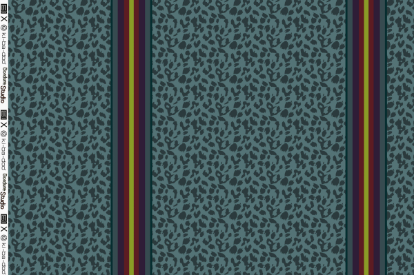 Viskose - Leo Streifen - smaragd/gulf coast - Bordure Studio - Swafing by Kibadoo